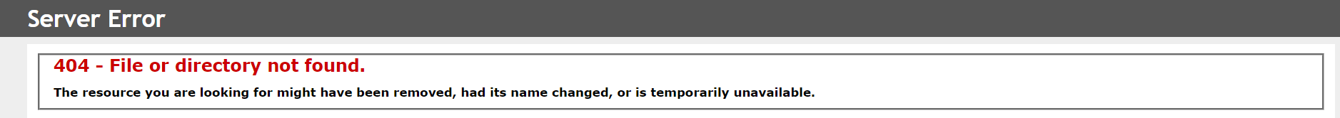 Microsoft file or directory not found