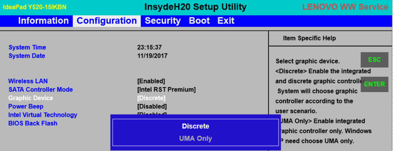 Не видит дискретную видеокарту. Lenovo Legion y520 настройки биос. Как на Lenovo Legion y520 войти в биос. Леново Легион у 520 кнопка входа в биос. Intel RST BIOS.