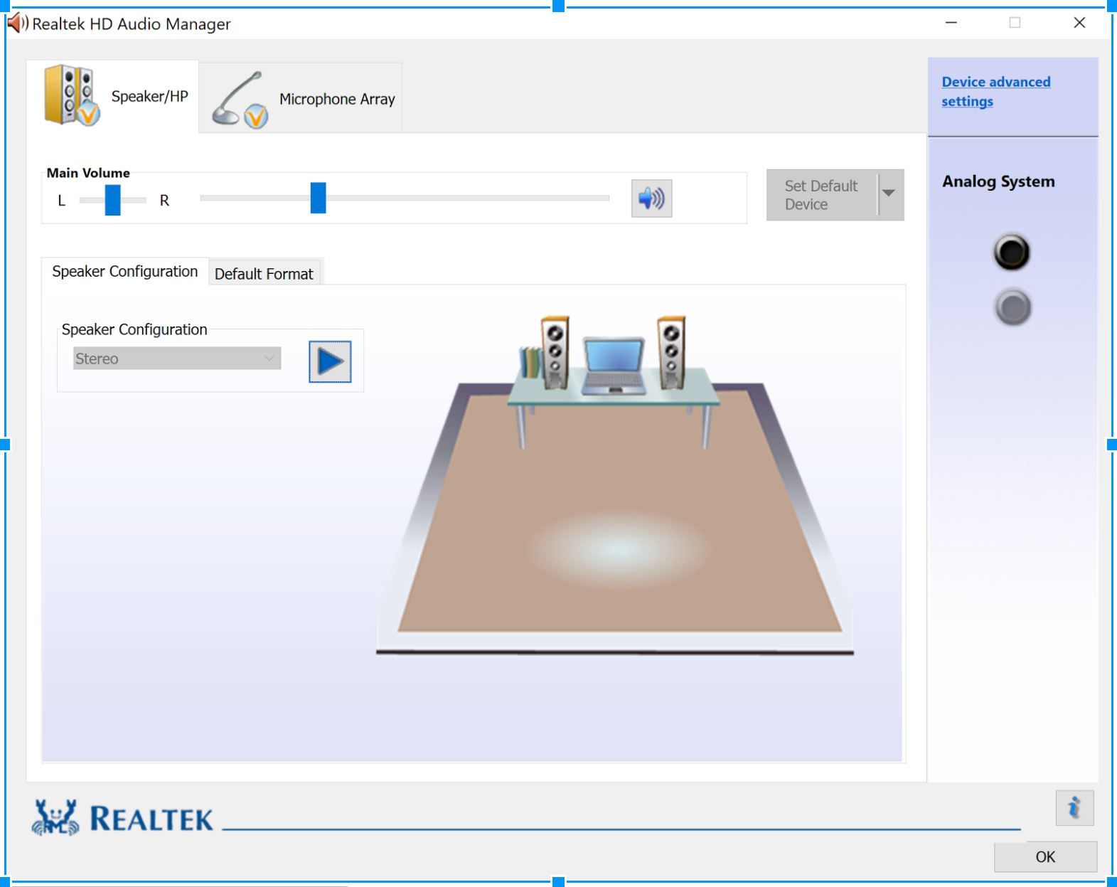 realtek hd audio control panel