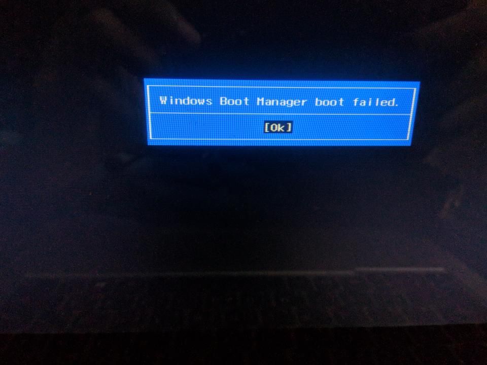 На ноутбуке Boot failed. Windows Boot Manager. Sector Boot failed при загрузке компьютера. Startup Error что делать. Failed to start driver error code 2148204812