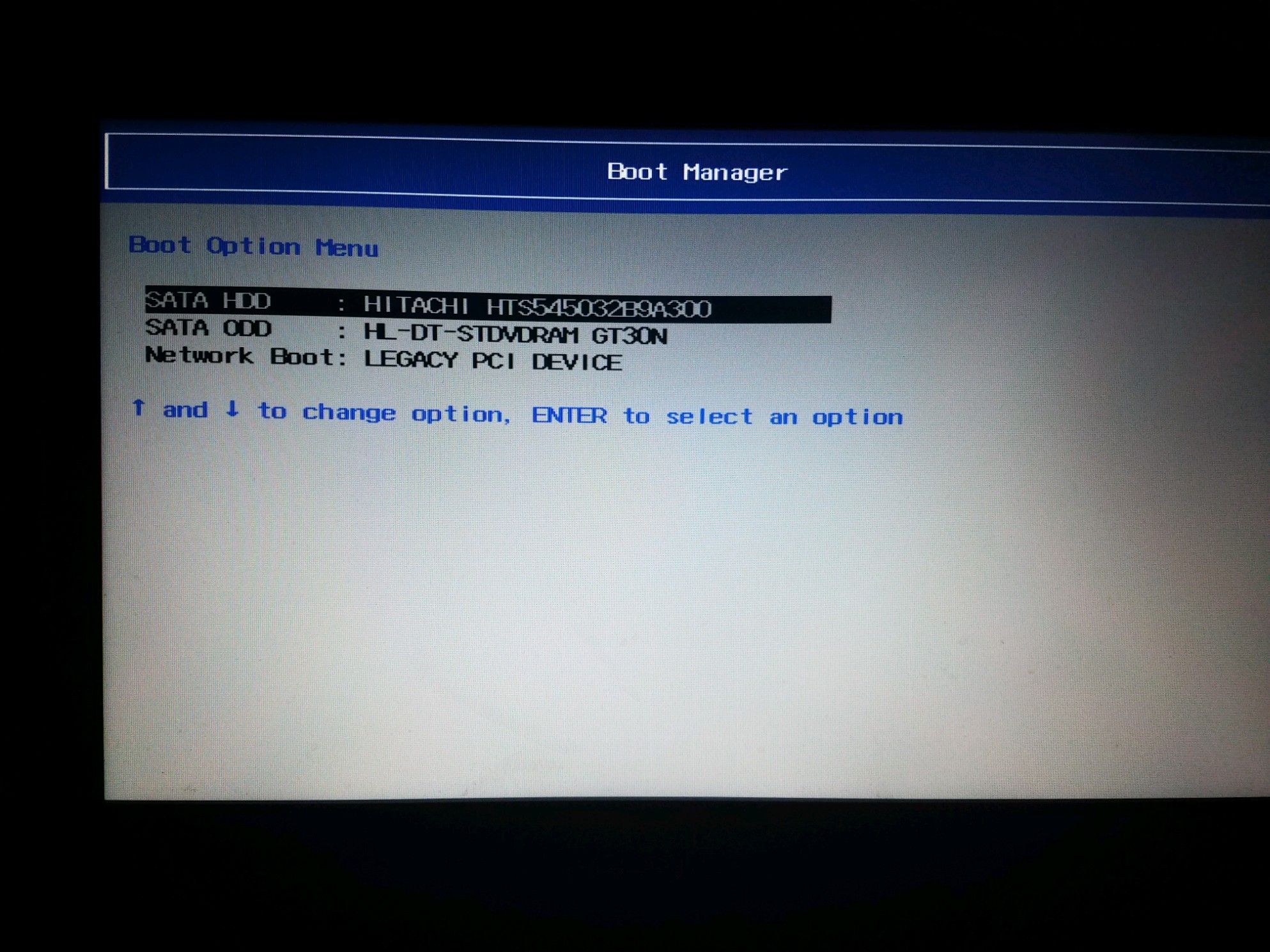 windows boot manager screen