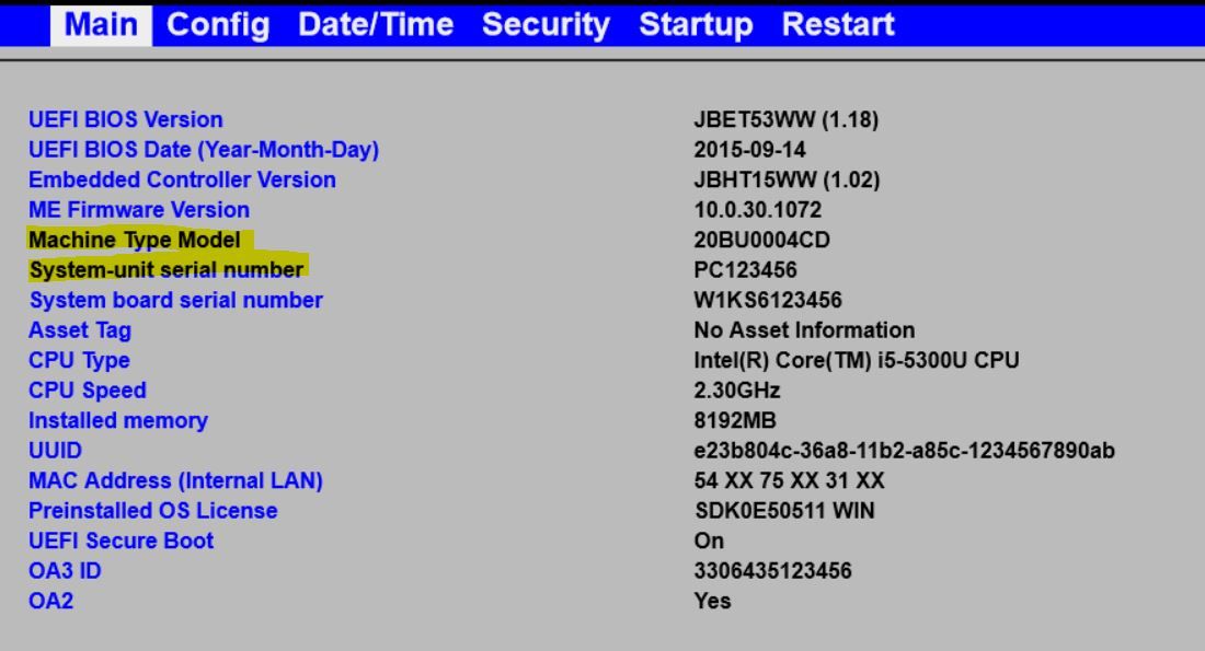 how to change lenovo laptop serial number in bios