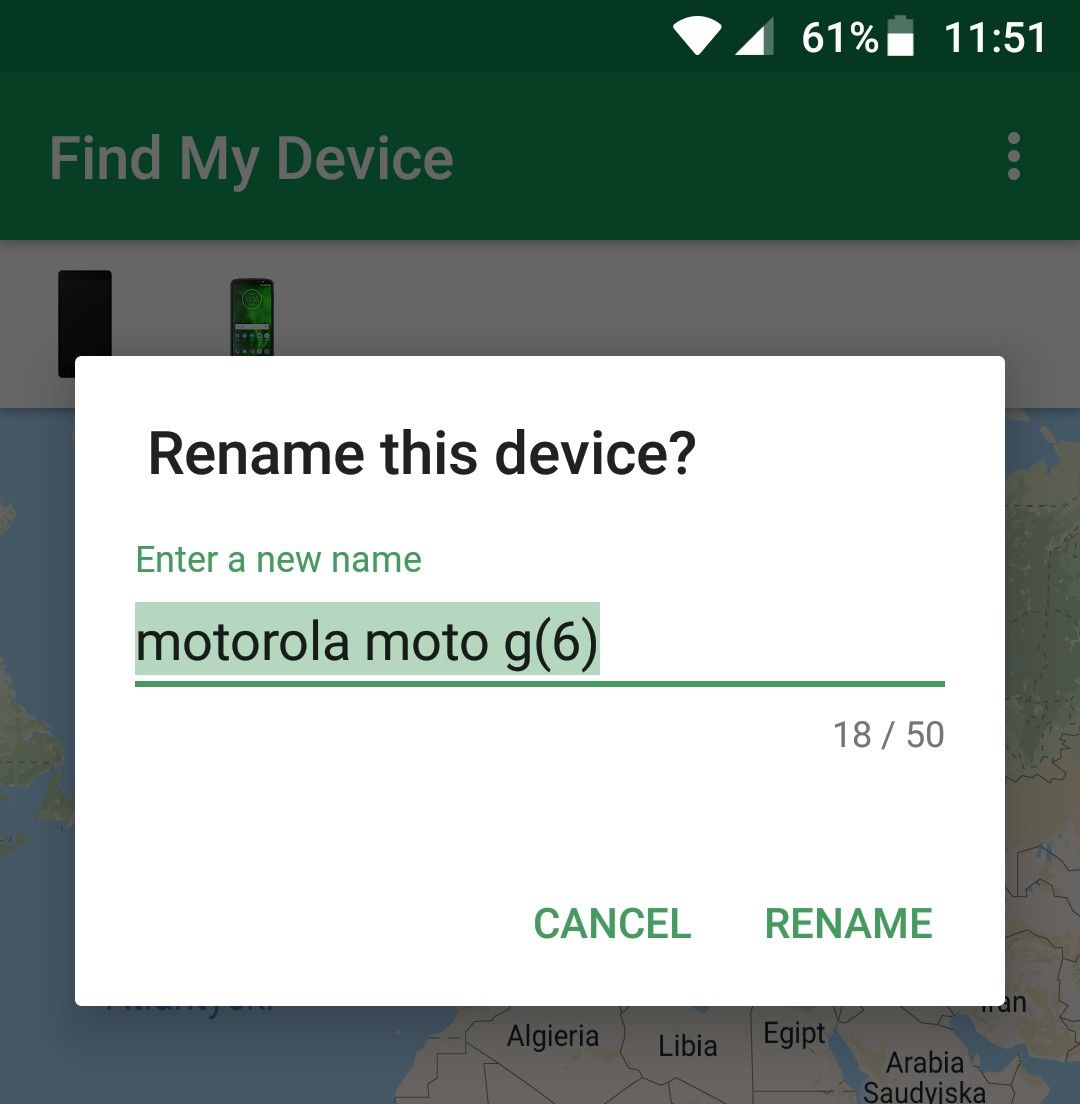 find my device motorola g6