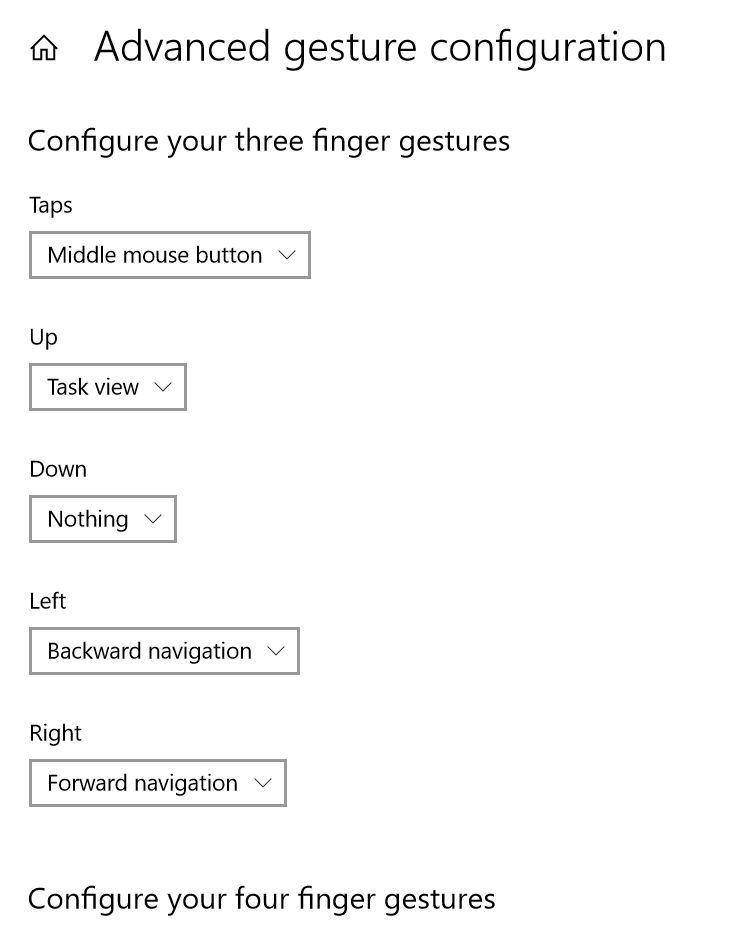 chrome two finger swipe back windows