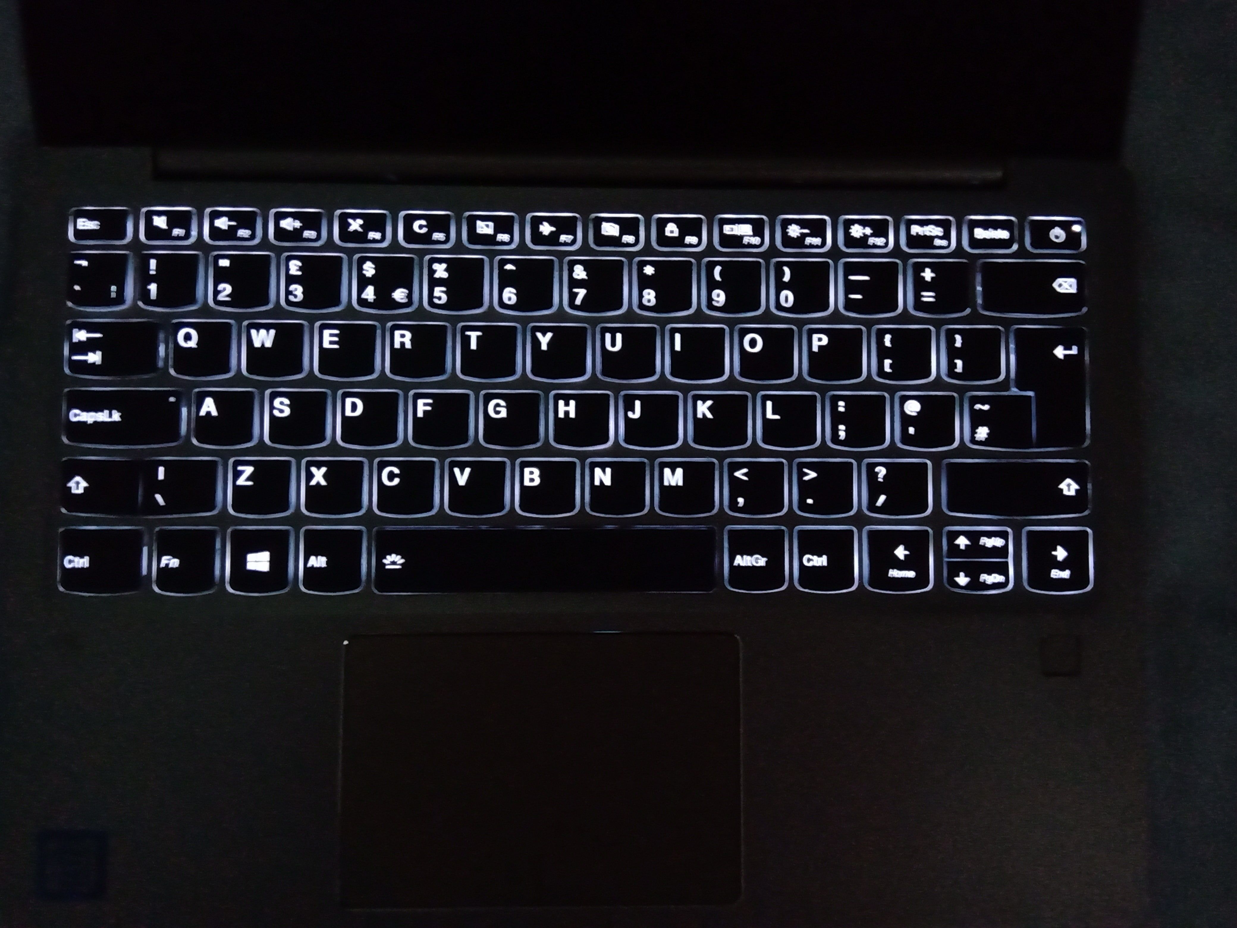 laptop with lit keyboard