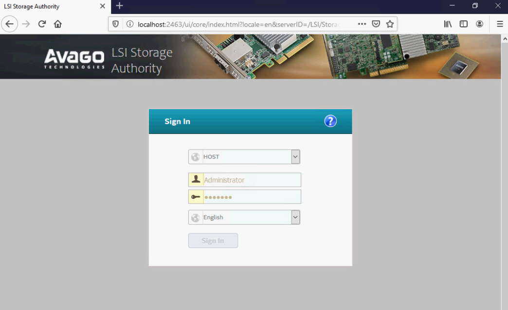 TS150 with Avao MR93408i, LSI Storage Authority Login can't login