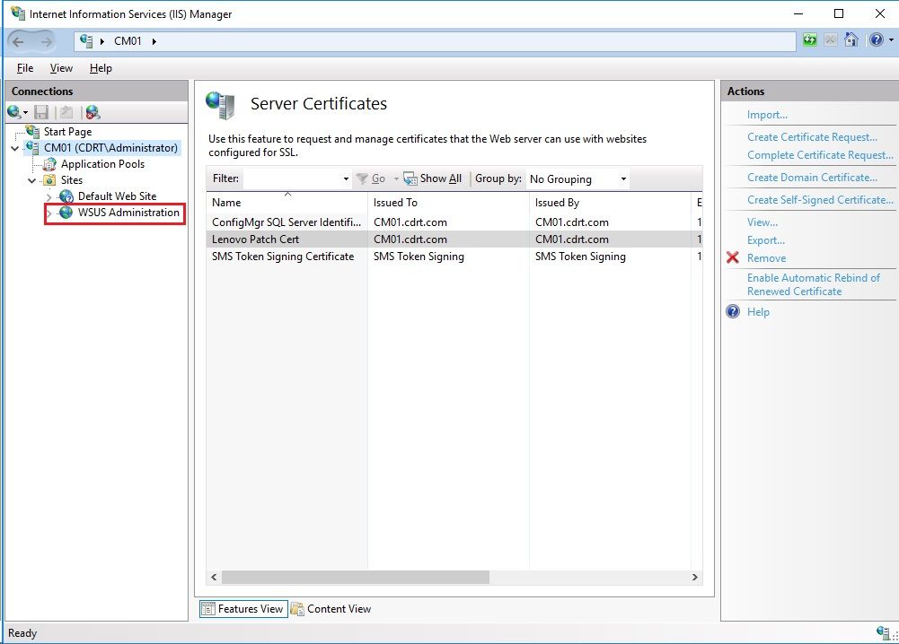 Лимит выделенной памяти iis wsus