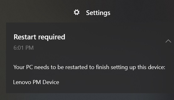 Restart notification won't go away-English Community