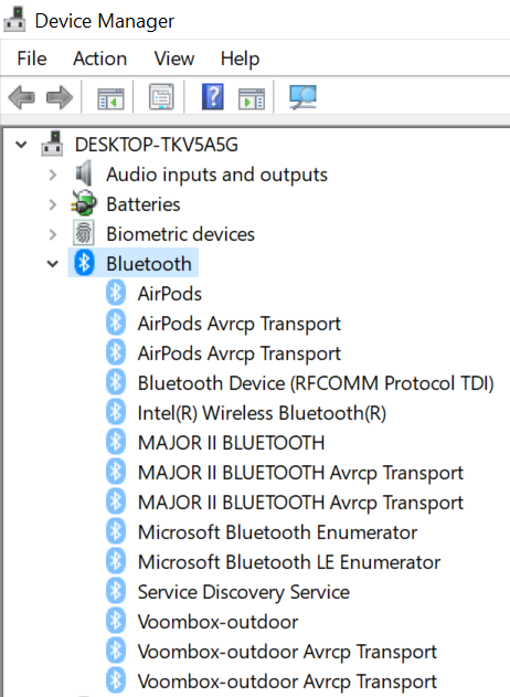 bluetooth enumerator windows 10