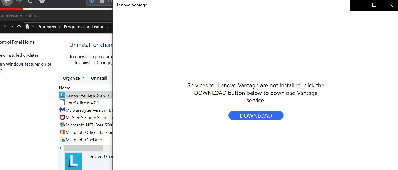 what is lenovo vantage service