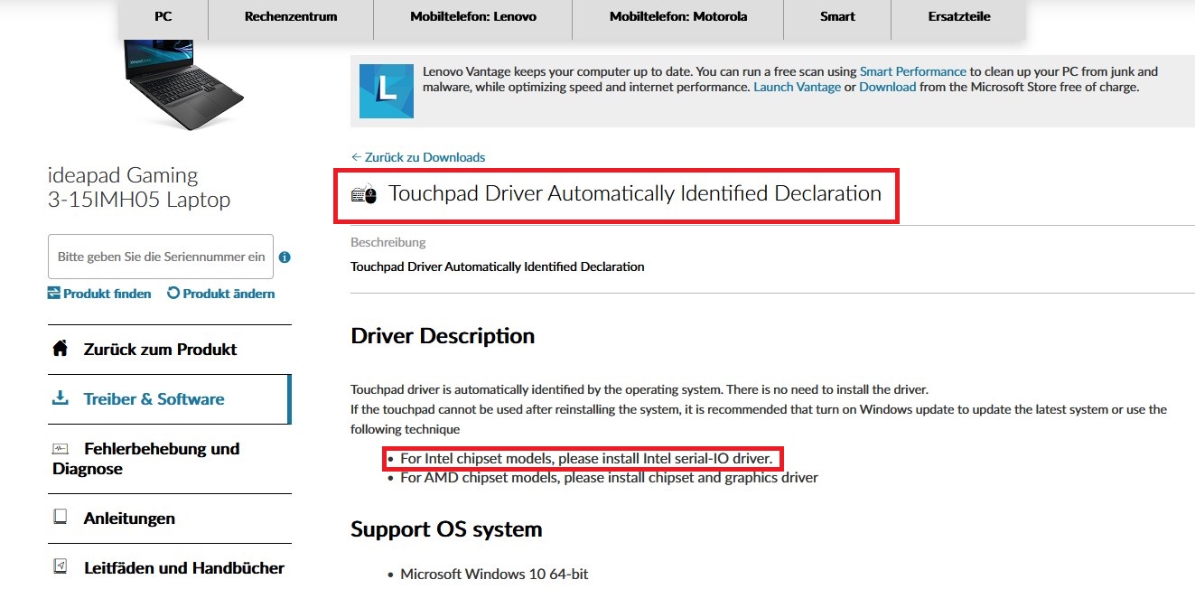 Touchpad Lenovo Ideapad de Lenovo