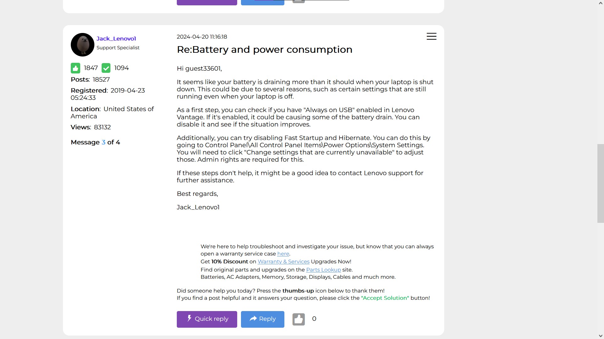 W530 new battery draining quicklyEnglish Community