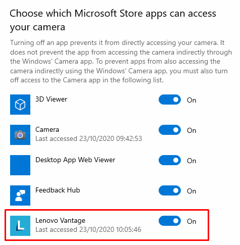 lenovo vantage save settings